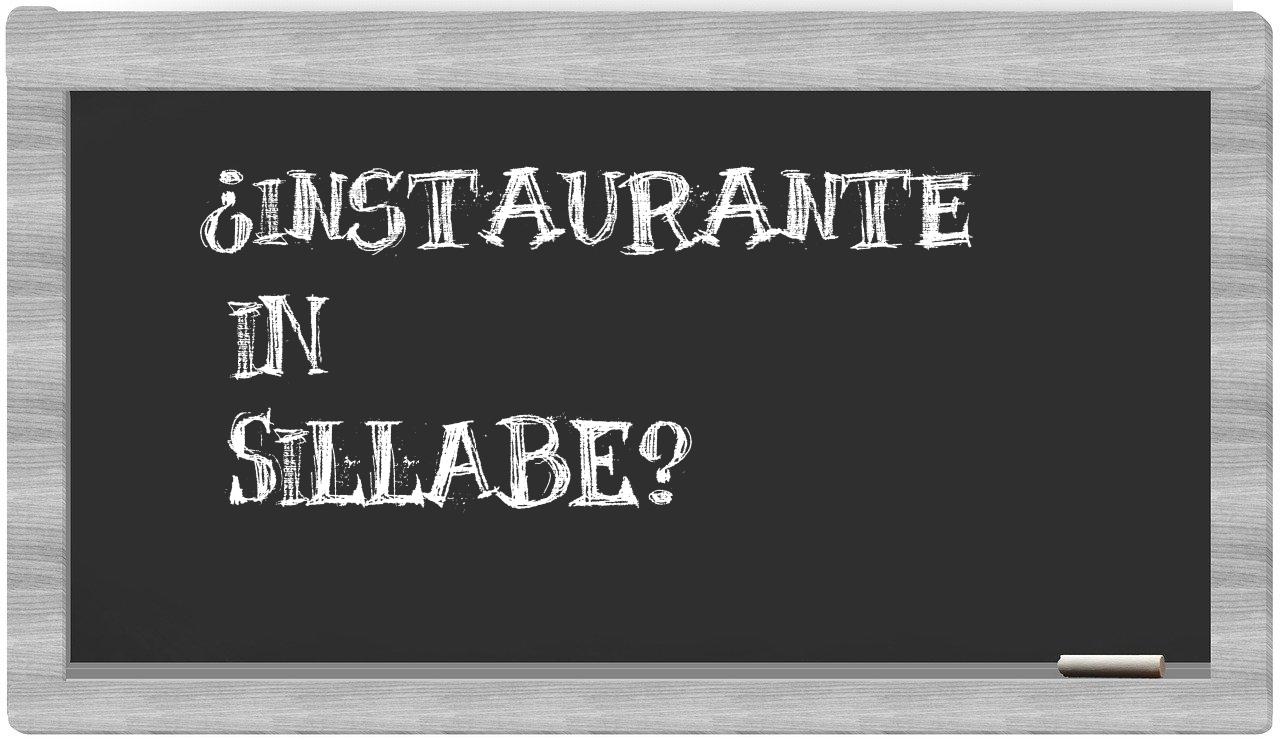 instaurante in syllables