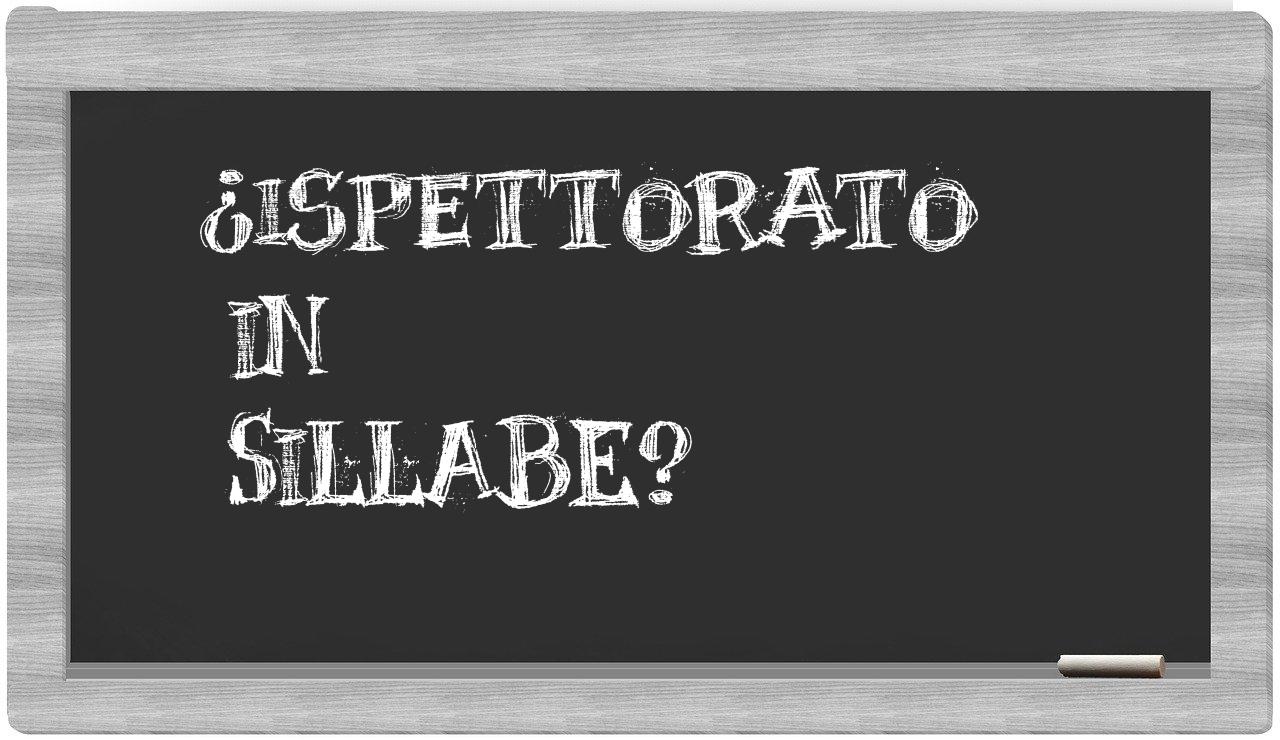 ispettorato in syllables