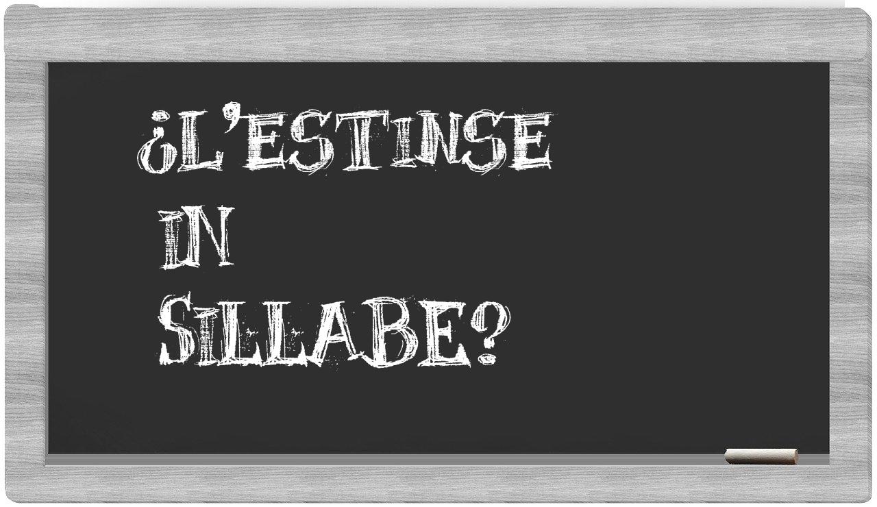 ¿l'estinse en sílabas?