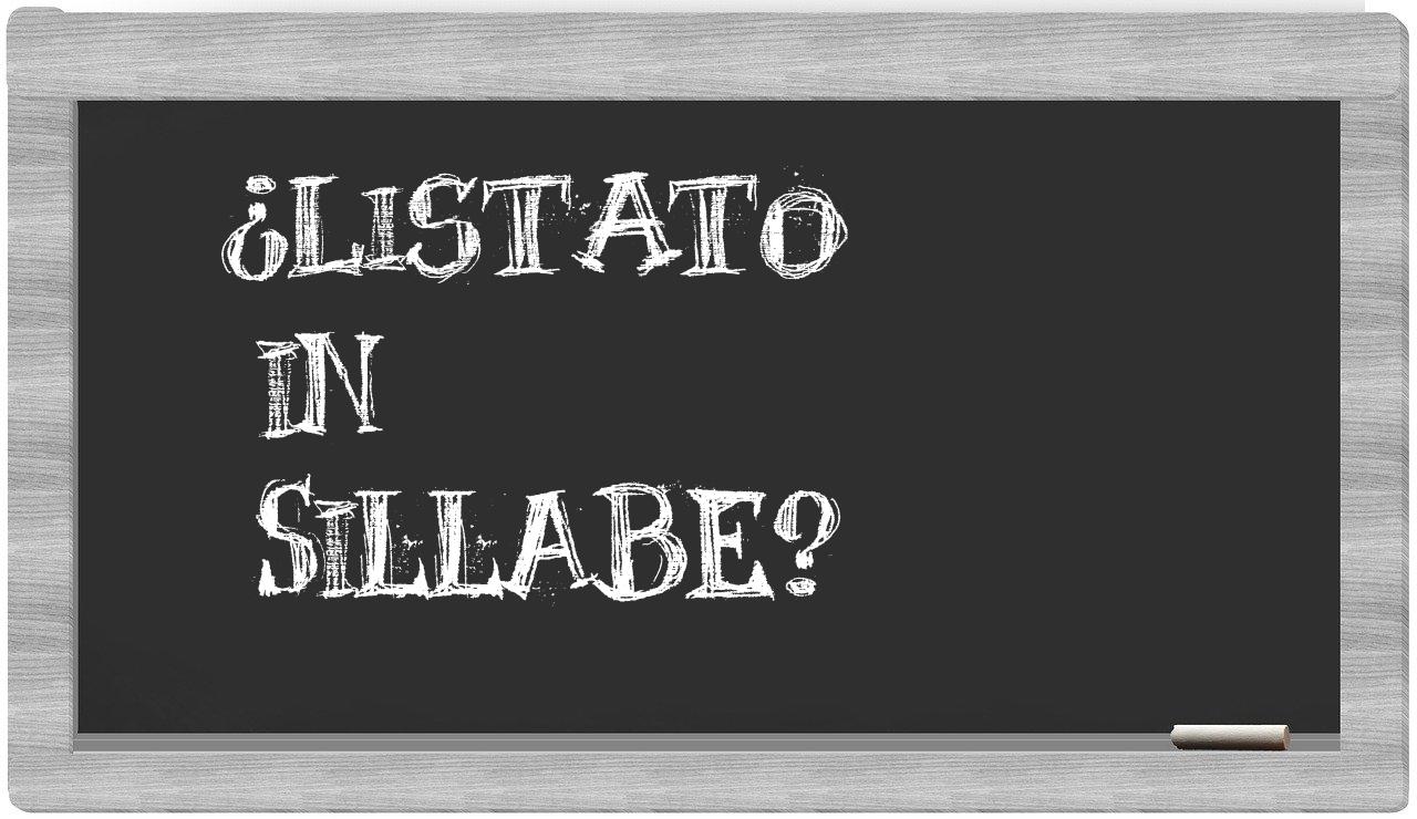 ¿listato en sílabas?