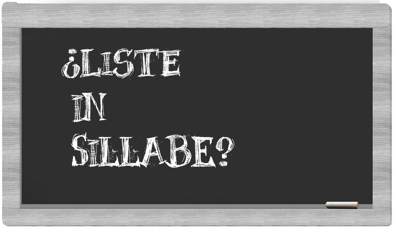 ¿liste en sílabas?