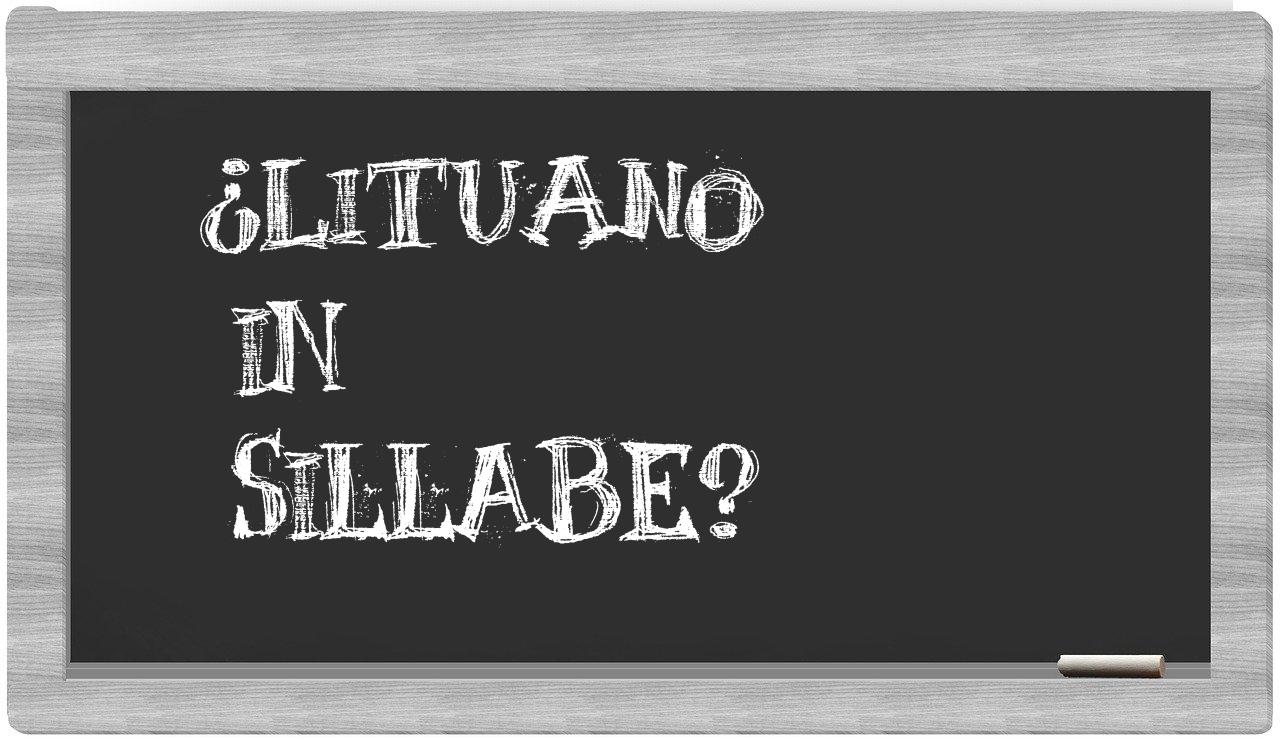 ¿lituano en sílabas?