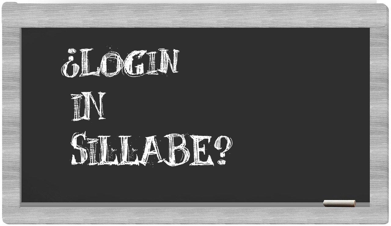 login in syllables