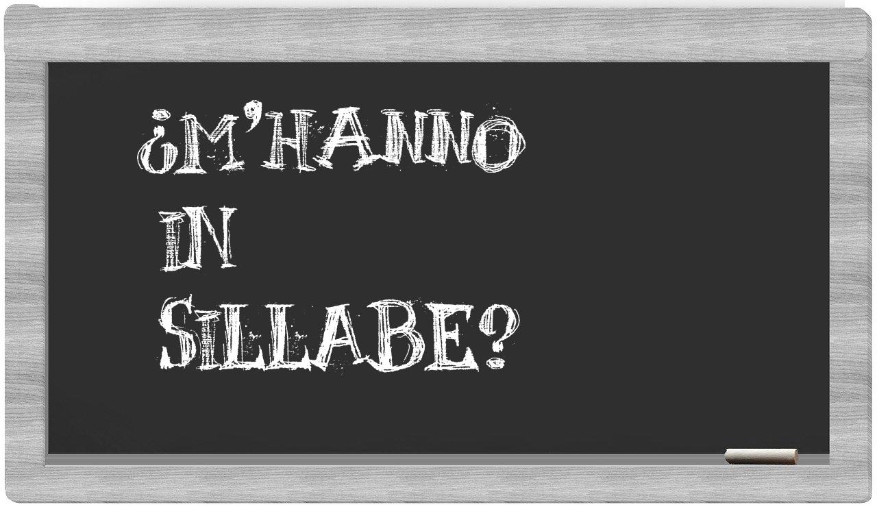 ¿m'hanno en sílabas?