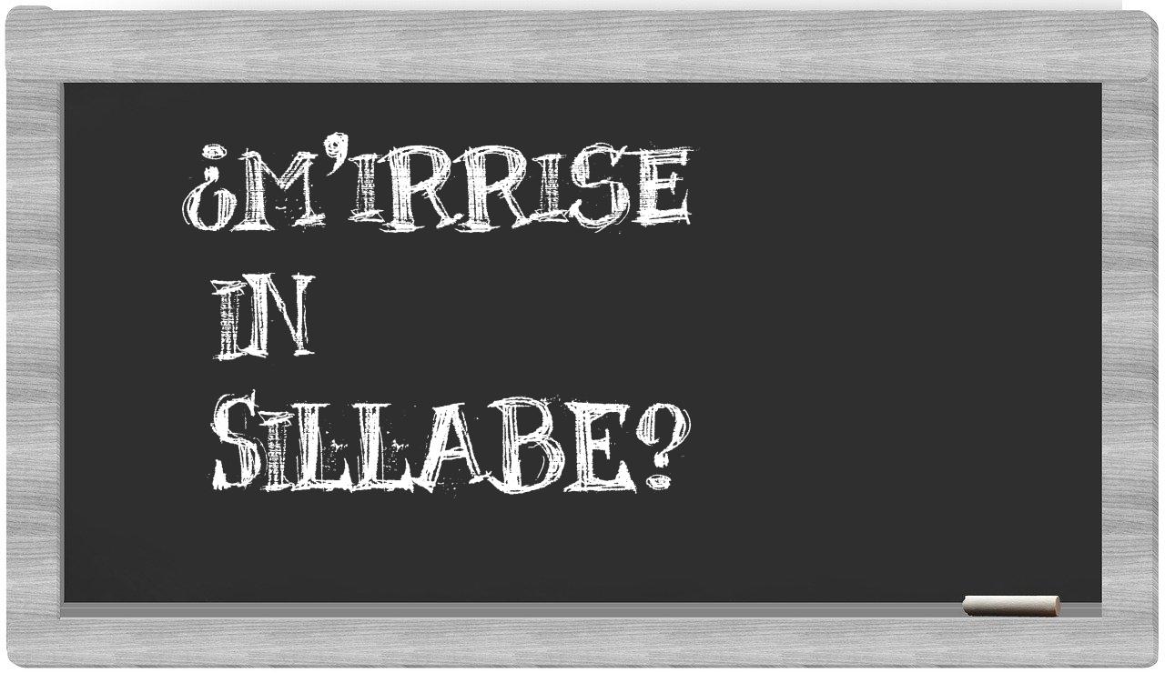 ¿m'irrise en sílabas?
