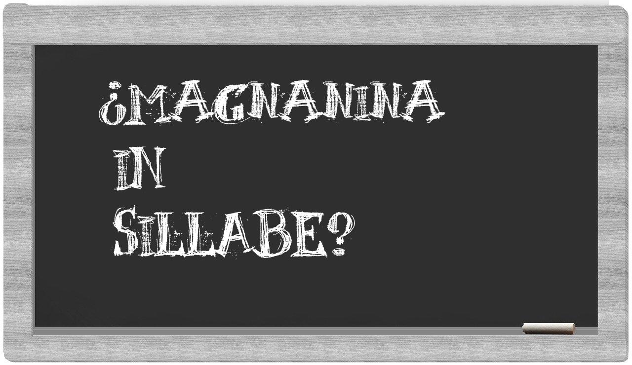 ¿magnanina en sílabas?