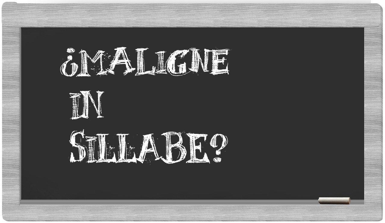 ¿maligne en sílabas?