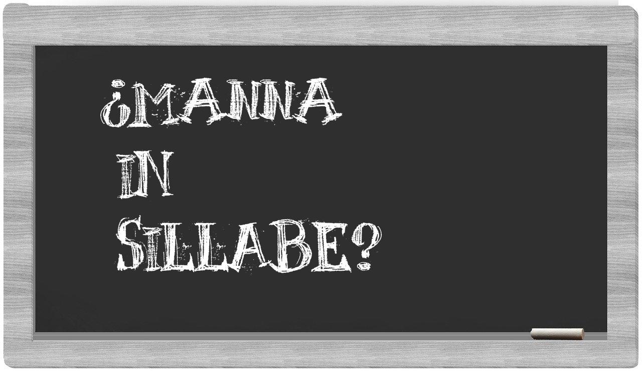 ¿manna en sílabas?