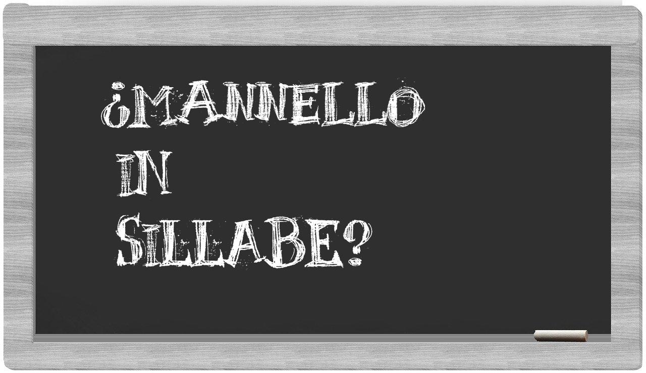 ¿mannello en sílabas?