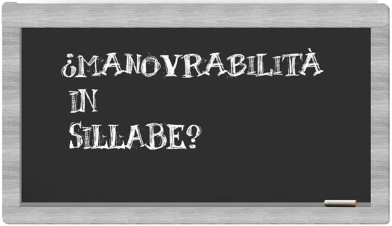 ¿manovrabilità en sílabas?