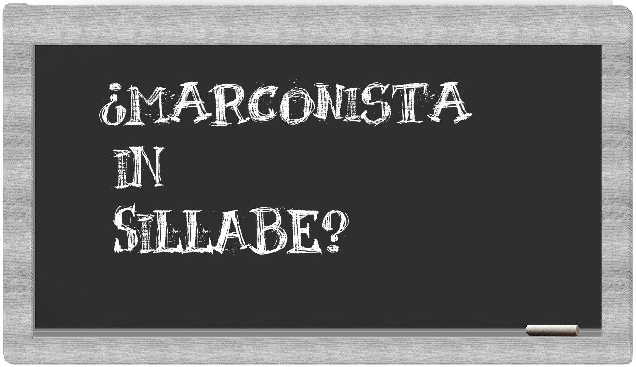 marconista in syllables