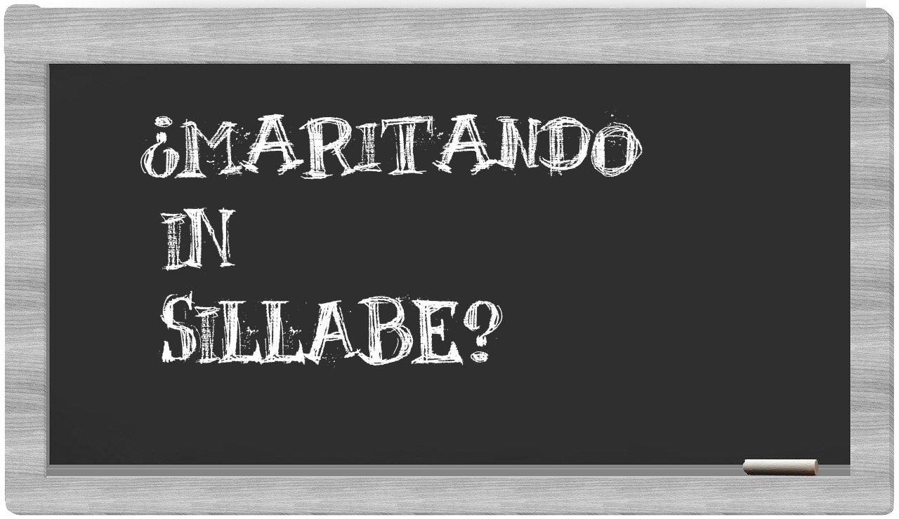 maritando in syllables