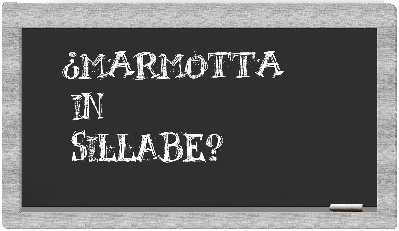 marmotta in syllables