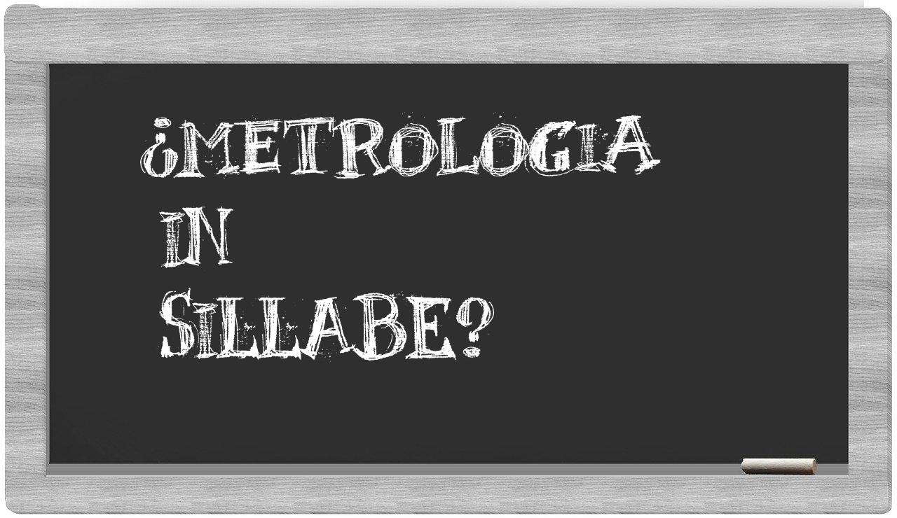 ¿metrologia en sílabas?