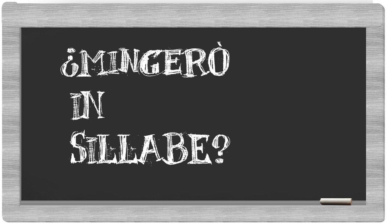 ¿mingerò en sílabas?