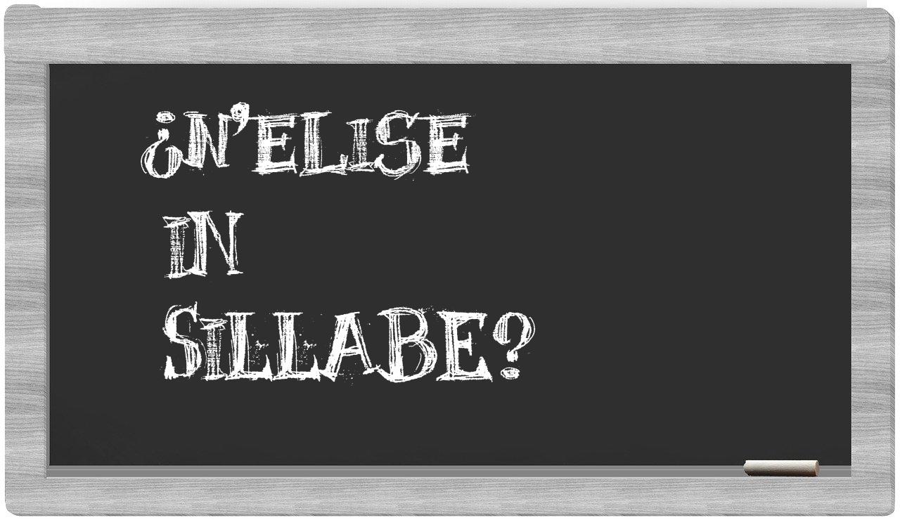 ¿n'elise en sílabas?