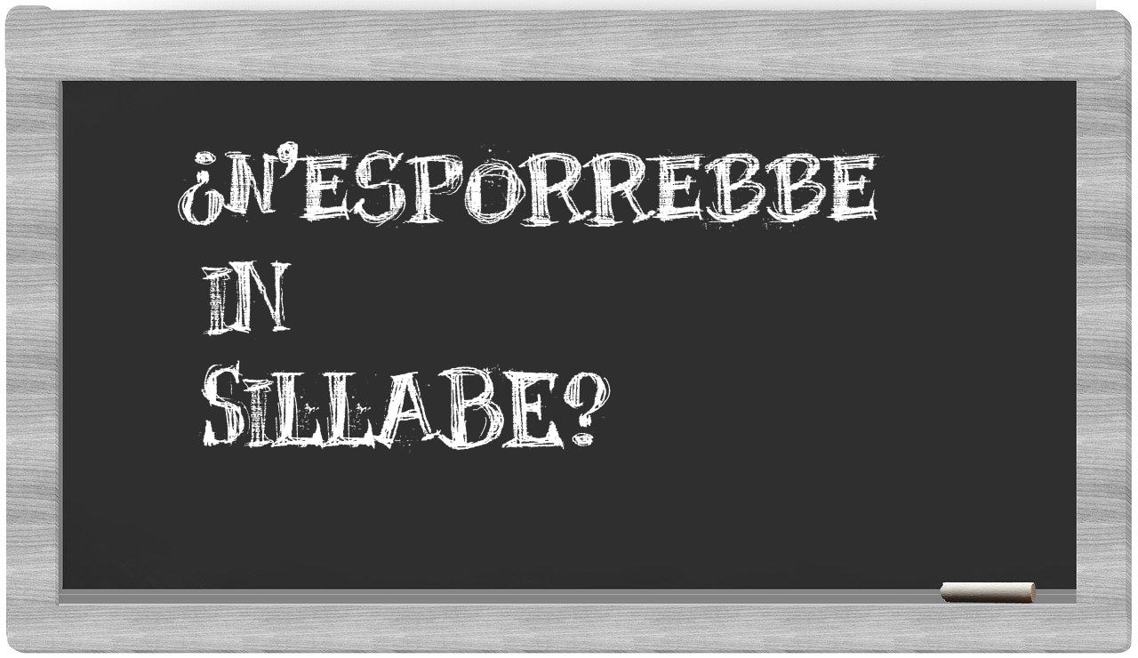 ¿n'esporrebbe en sílabas?