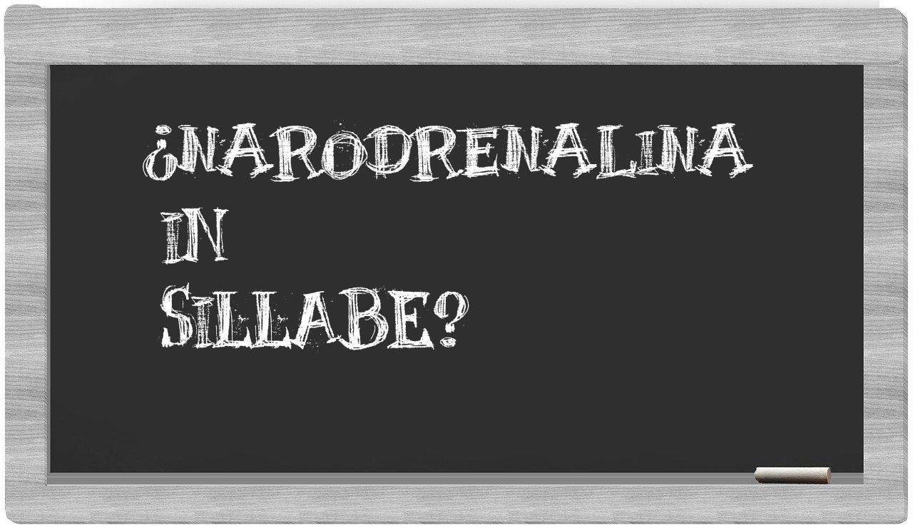 ¿narodrenalina en sílabas?