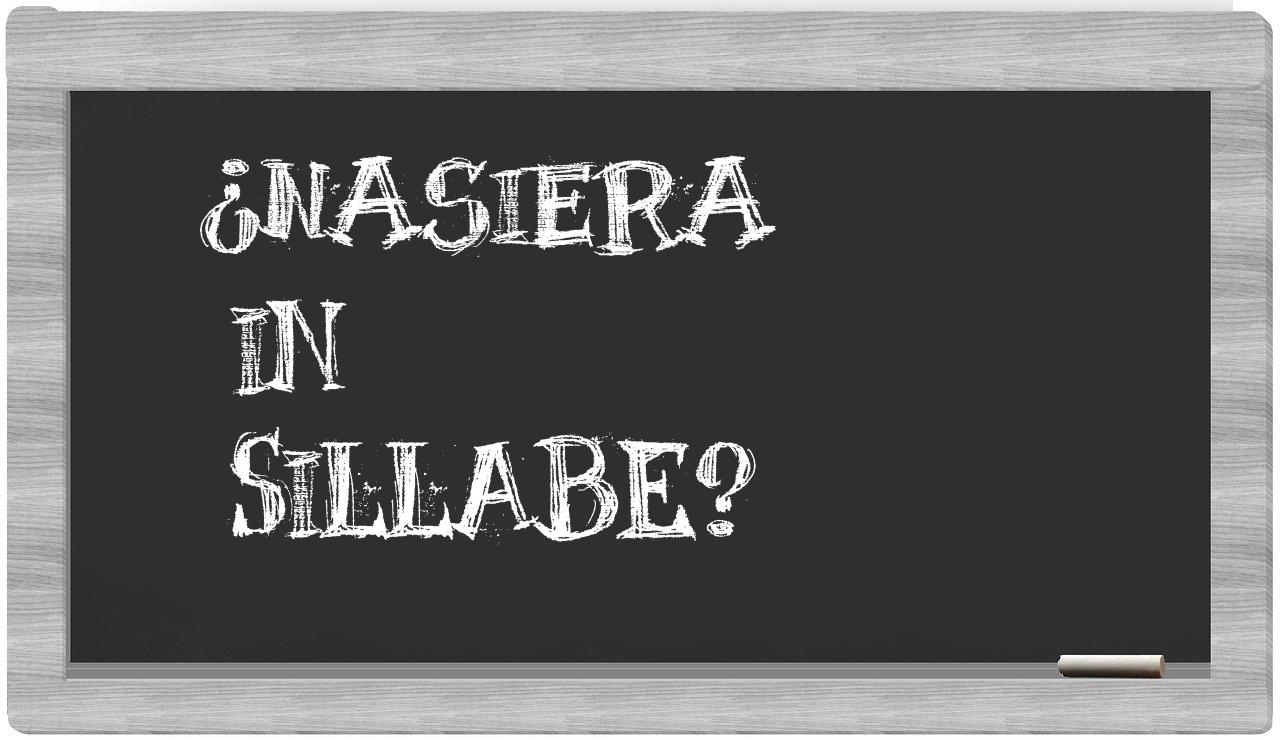 ¿nasiera en sílabas?