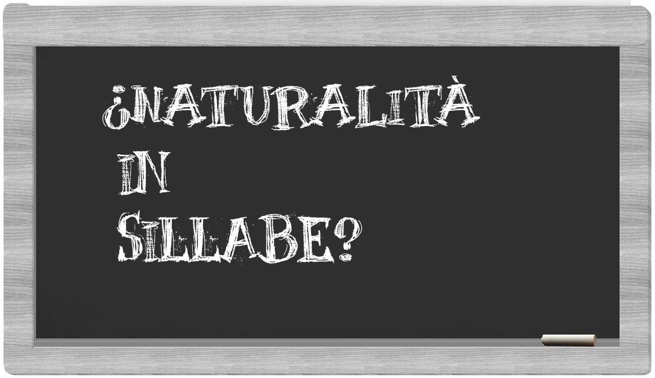 ¿naturalità en sílabas?