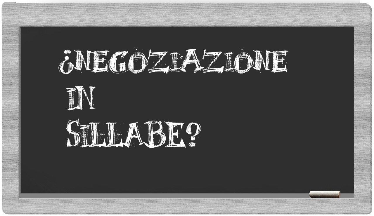 ¿negoziazione en sílabas?
