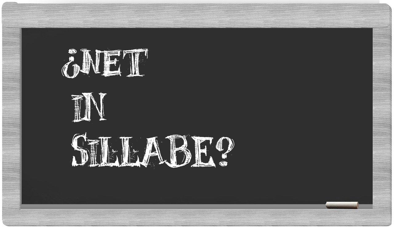 ¿net en sílabas?
