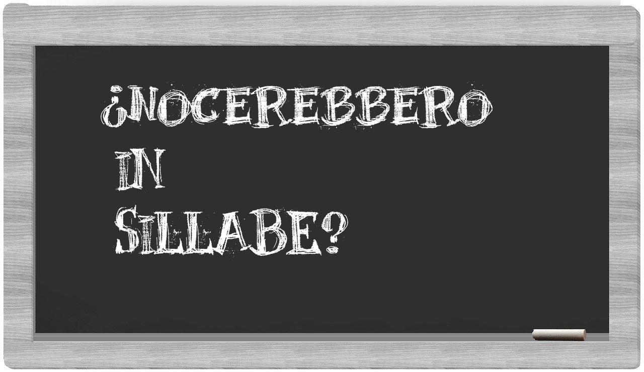 ¿nocerebbero en sílabas?