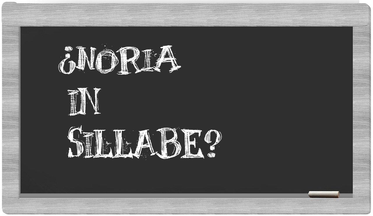 ¿noria en sílabas?