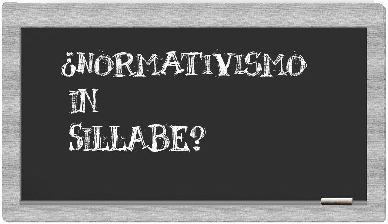 ¿normativismo en sílabas?