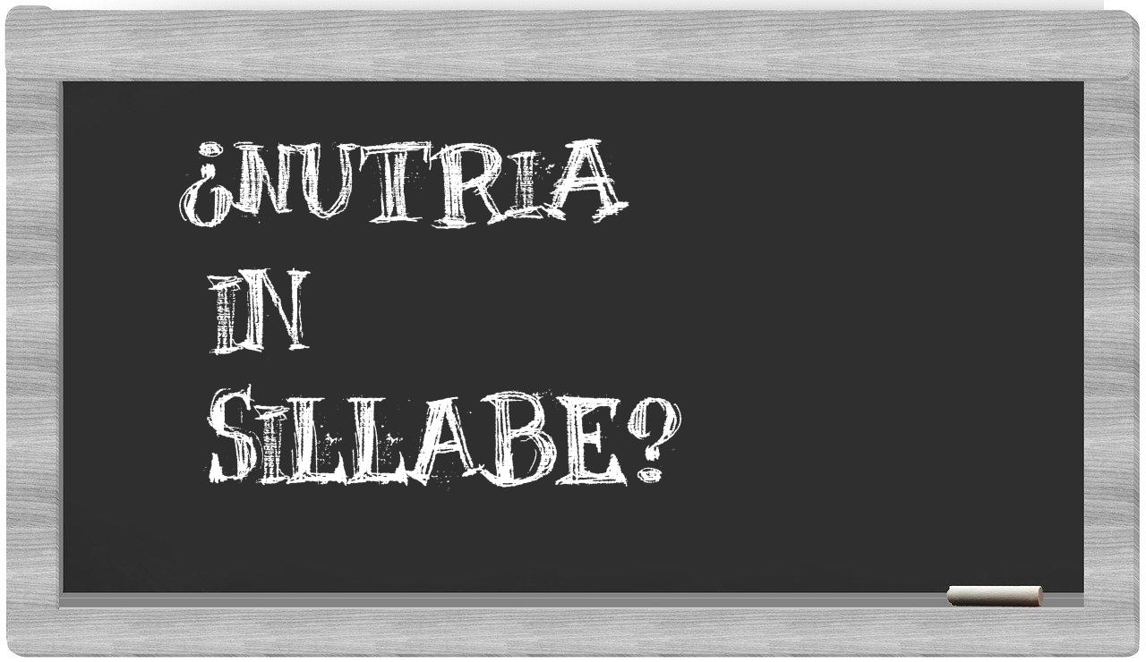 ¿nutria en sílabas?