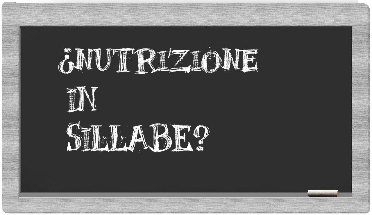 ¿nutrizione en sílabas?