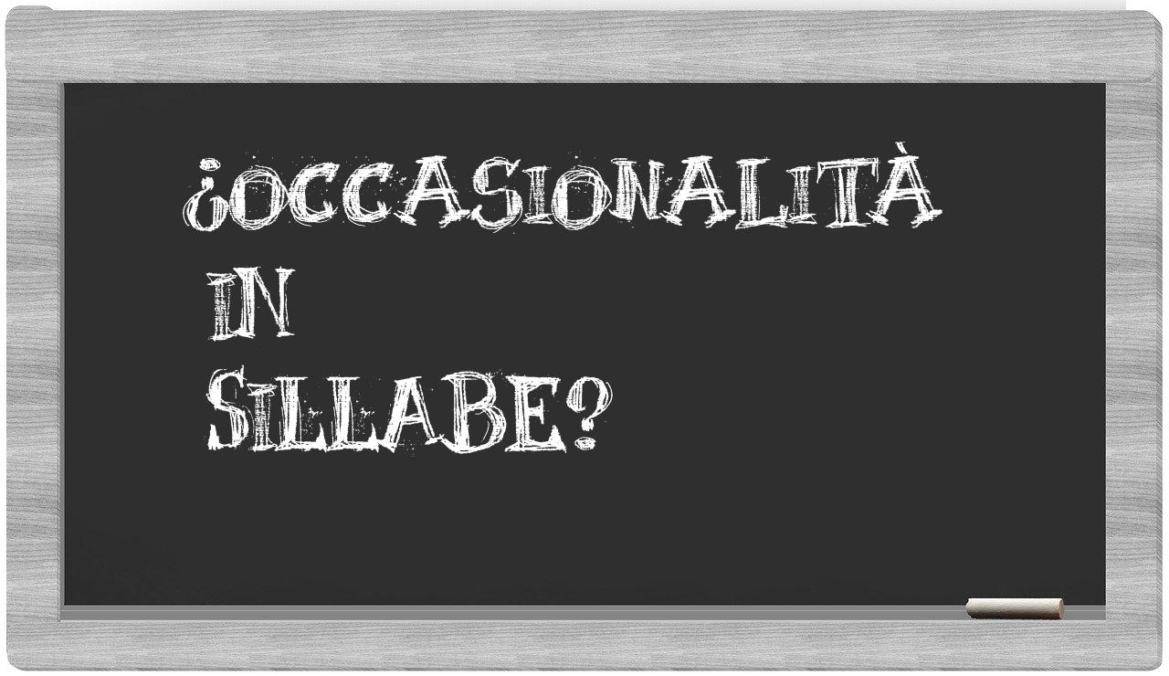 ¿occasionalità en sílabas?