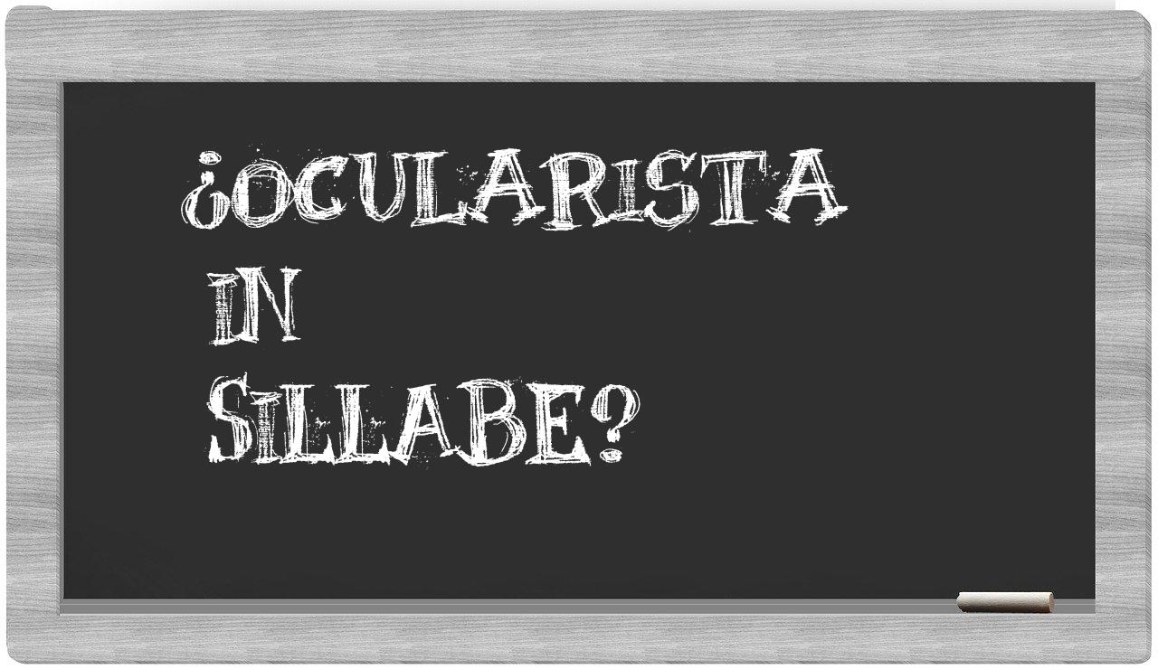 ¿ocularista en sílabas?