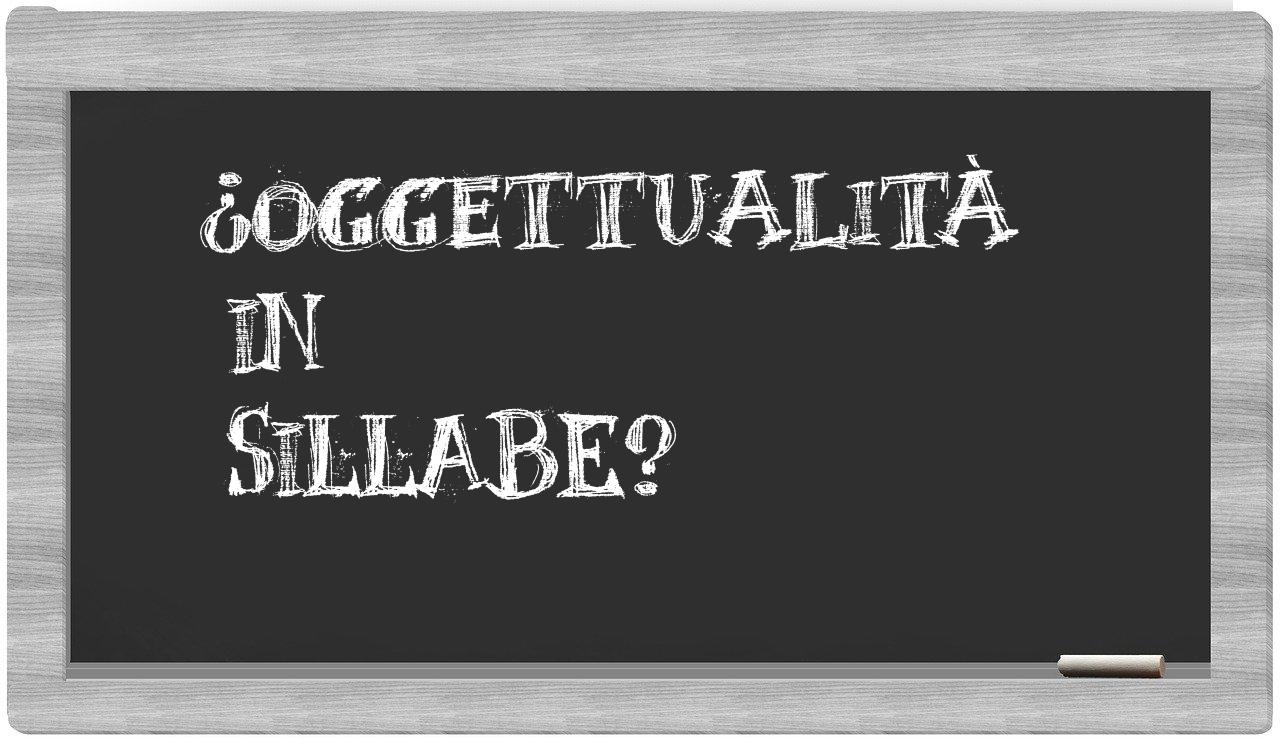 ¿oggettualità en sílabas?