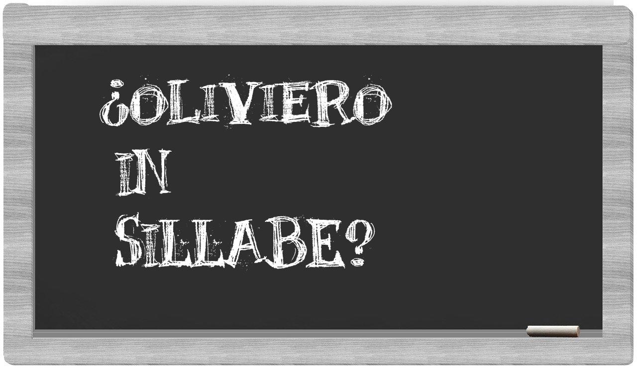 ¿oliviero en sílabas?