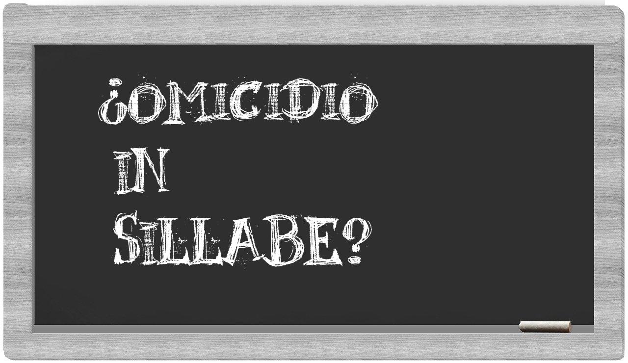 ¿omicidio en sílabas?