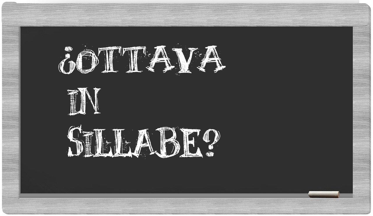 ¿ottava en sílabas?