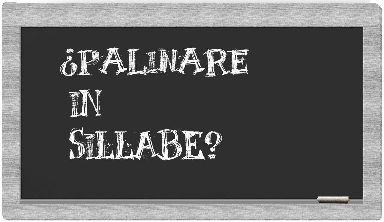 ¿palinare en sílabas?