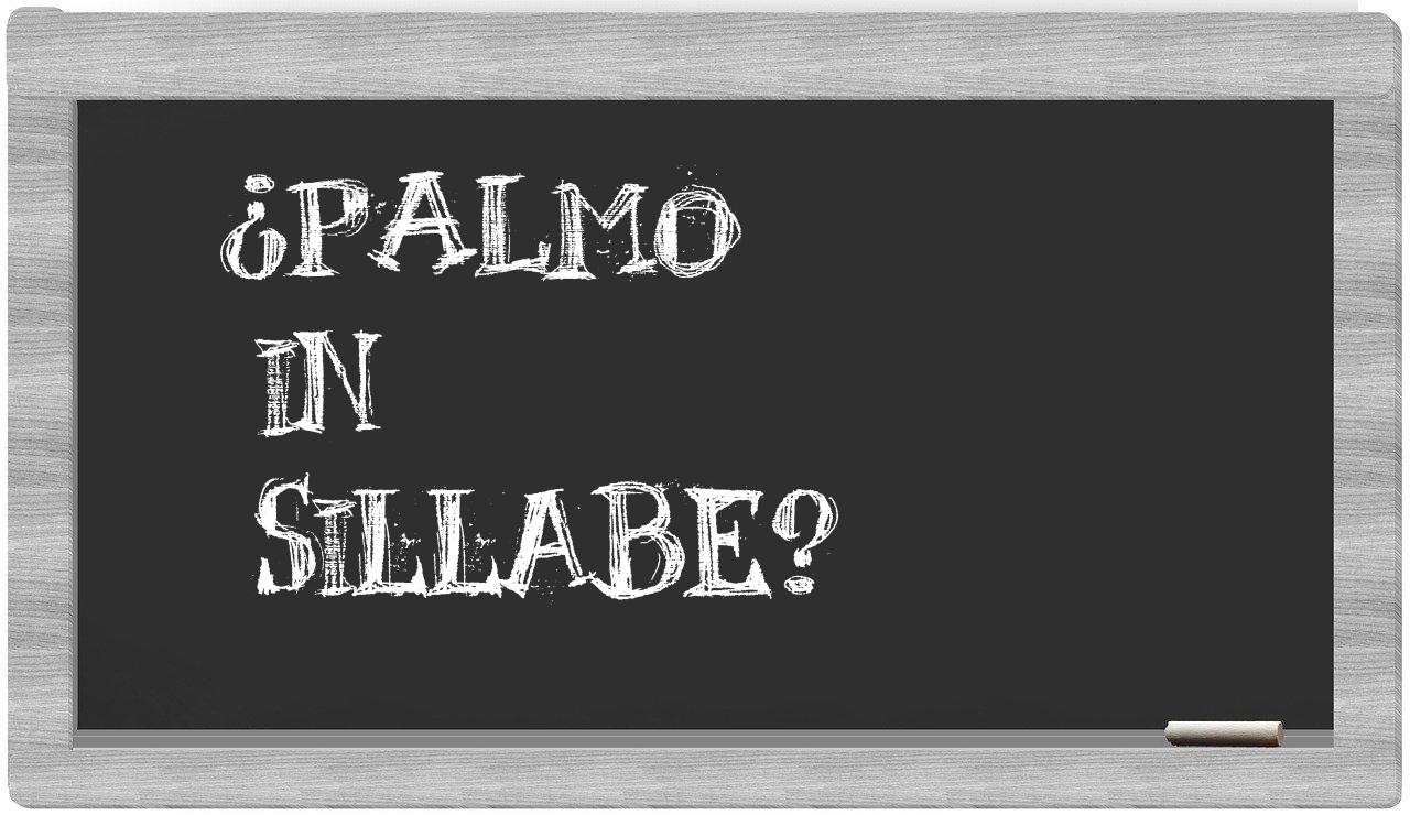 ¿palmo en sílabas?