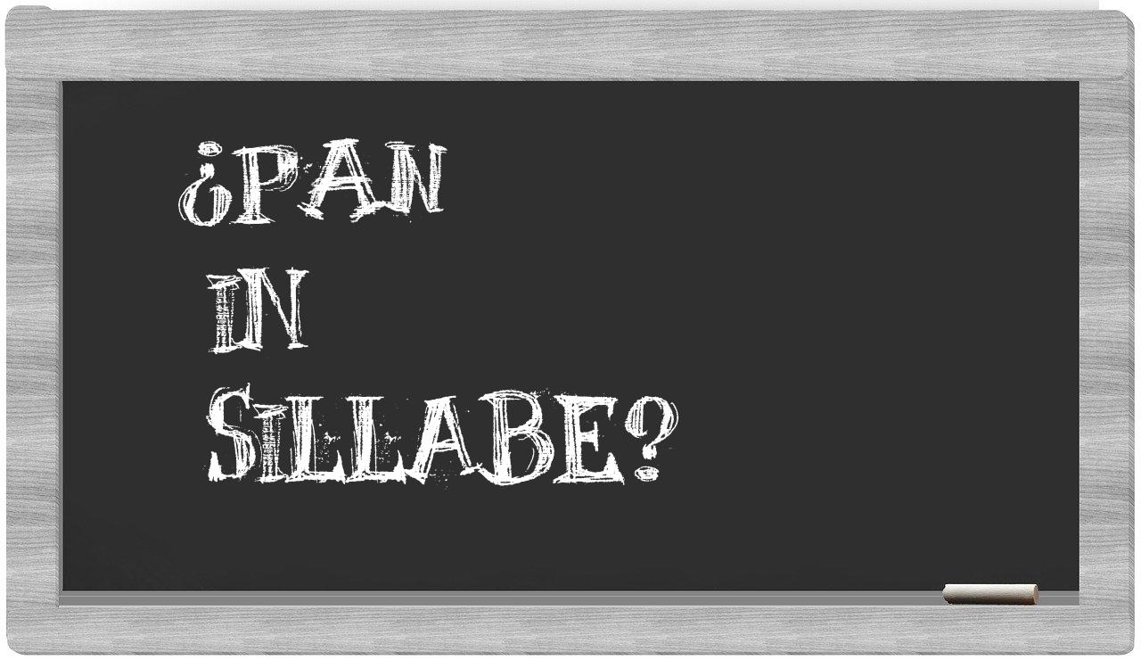 ¿pan en sílabas?