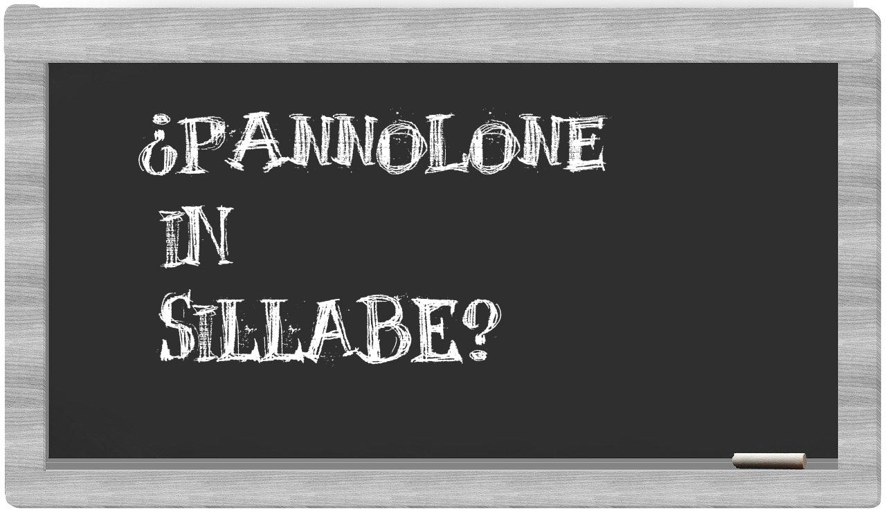 ¿pannolone en sílabas?