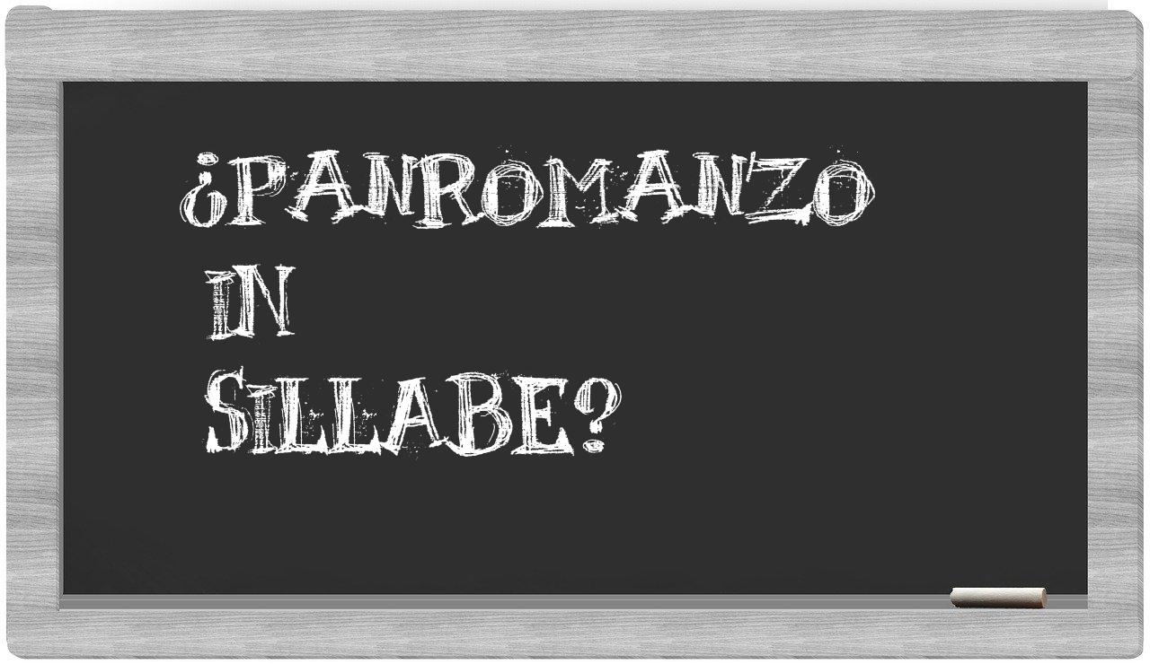 ¿panromanzo en sílabas?
