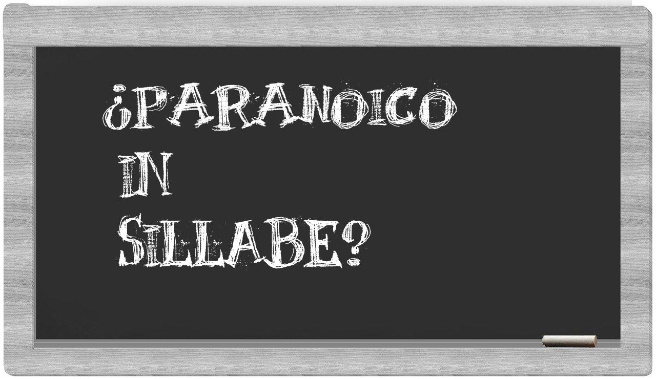 paranoico in syllables