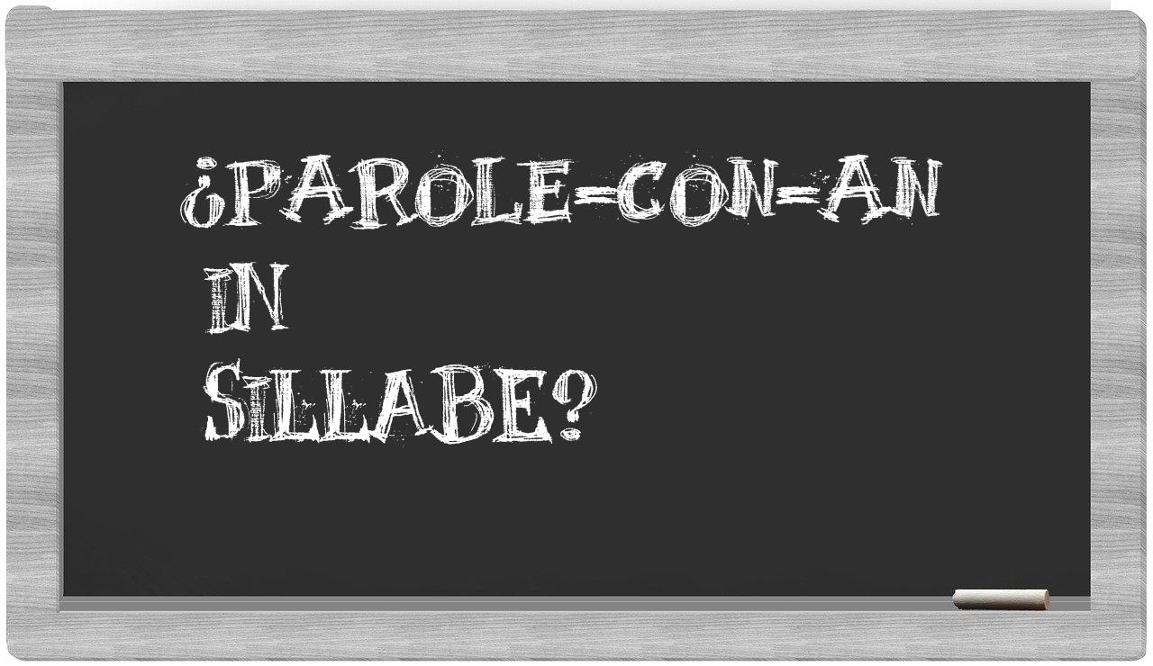 ¿parole-con-AN en sílabas?