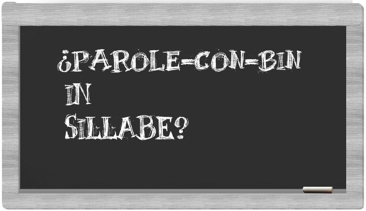 ¿parole-con-Bin en sílabas?