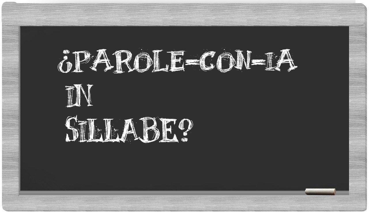 ¿parole-con-Ia en sílabas?