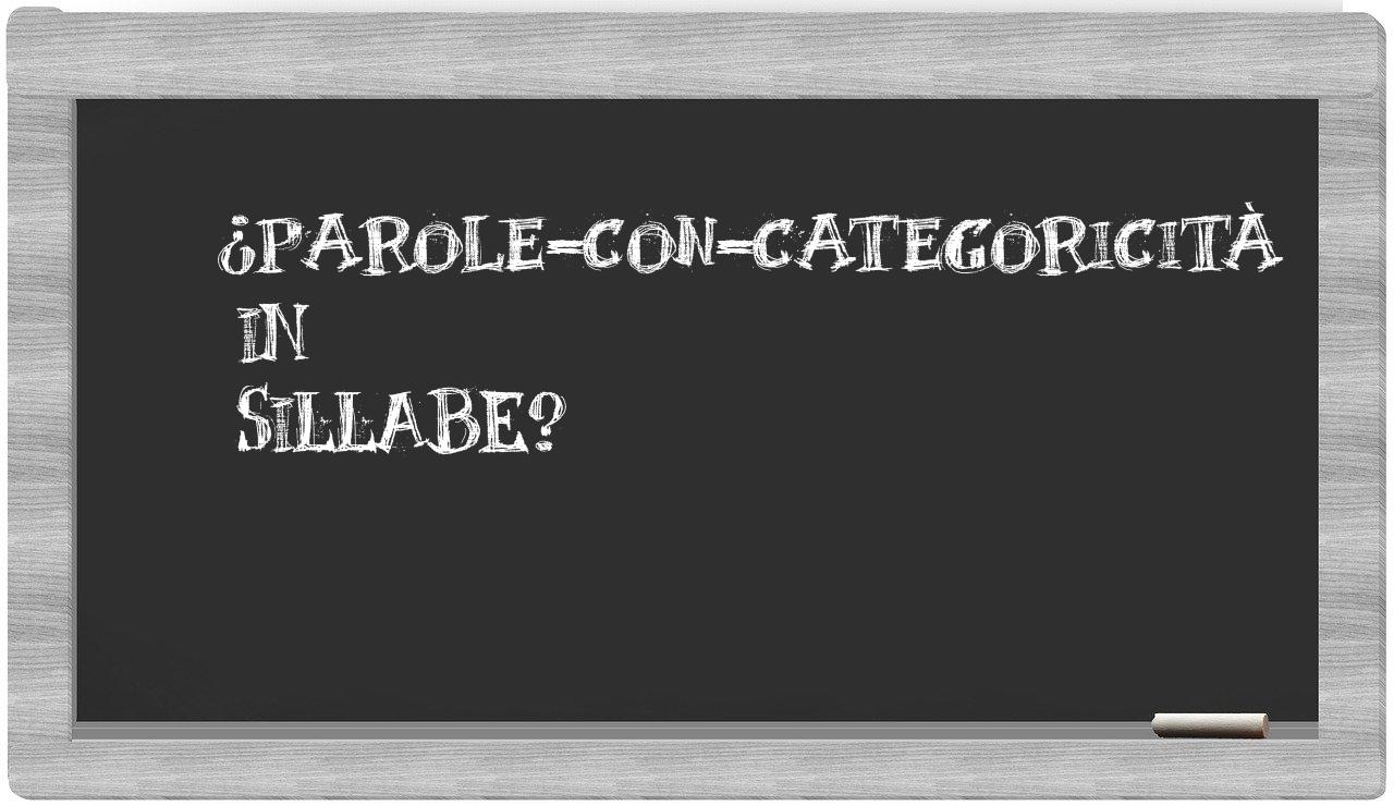 ¿parole-con-categoricità en sílabas?