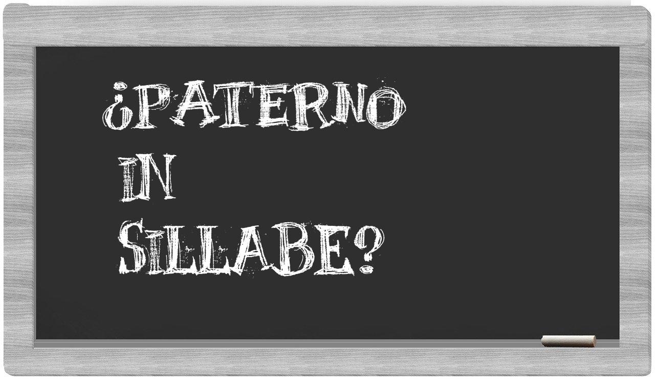 ¿paterno en sílabas?