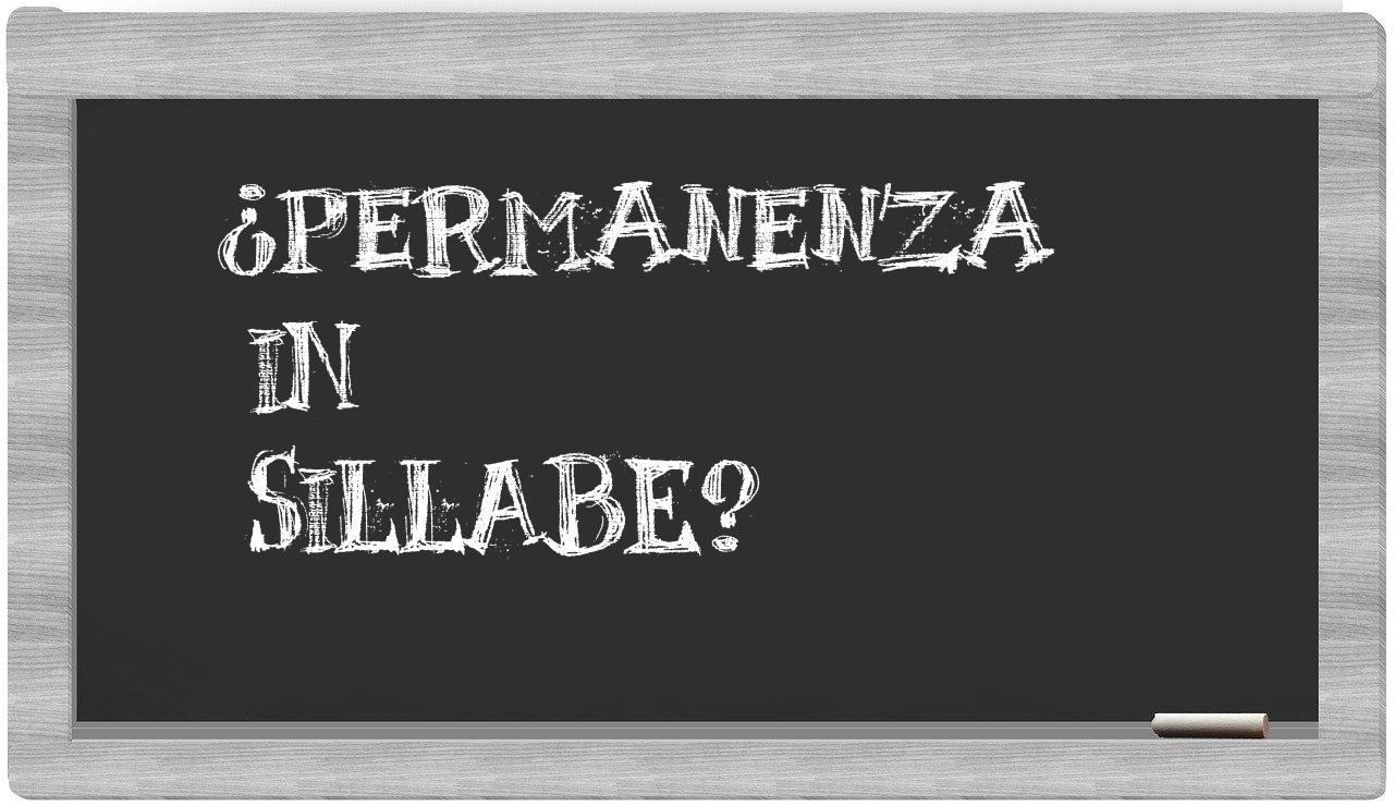 ¿permanenza en sílabas?