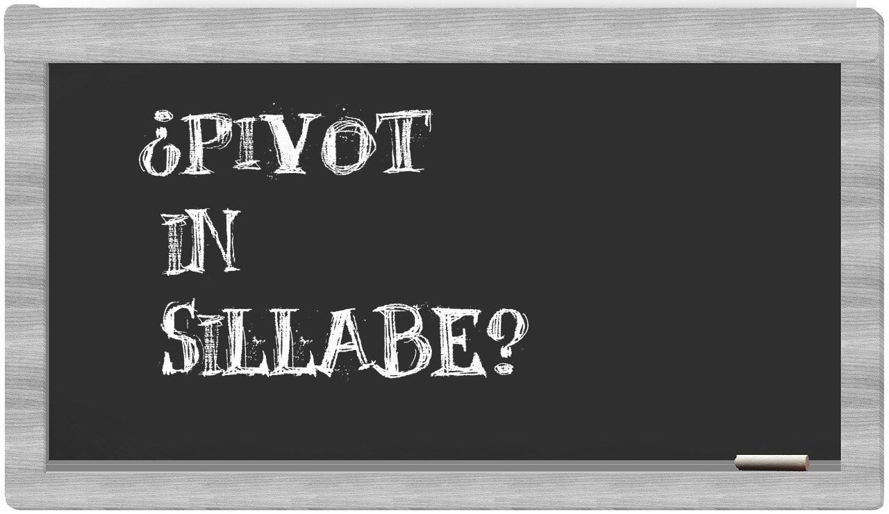 ¿pivot en sílabas?